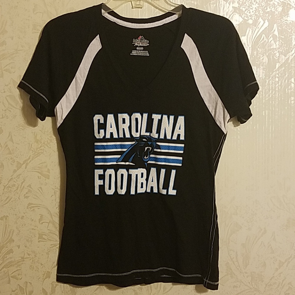 Womens Carolina Panthers v neck t shirt